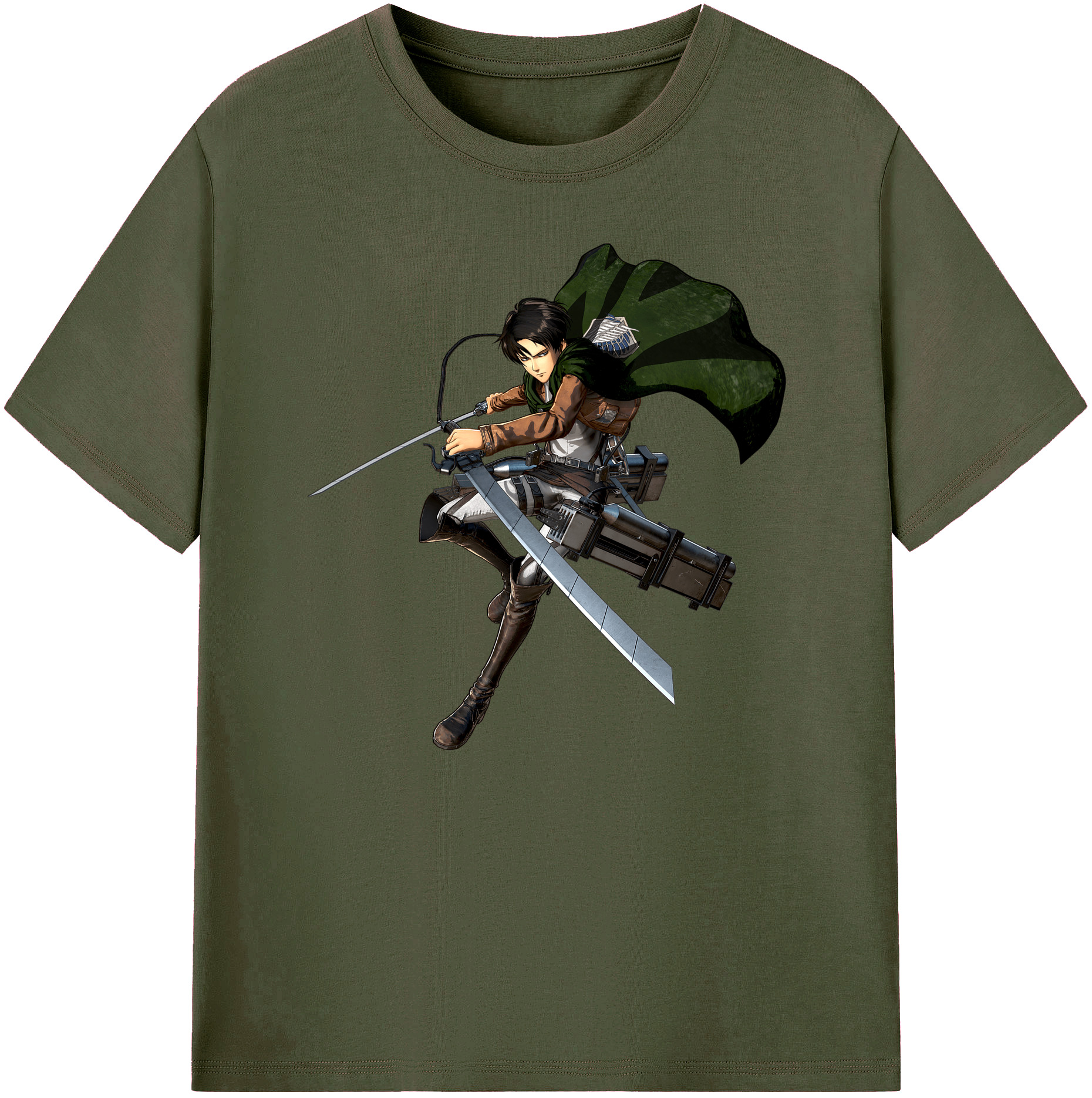 （画像用） 進撃の巨人 リヴァイ·アッカーマン Attack on Titan Levi Ackerman 綿100％ メンズ半袖Tシャツ｜肌触りやわらか＆通気性